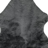 Charcoal Plain Weave Faux Fur Solid Color Throw - Homeroots