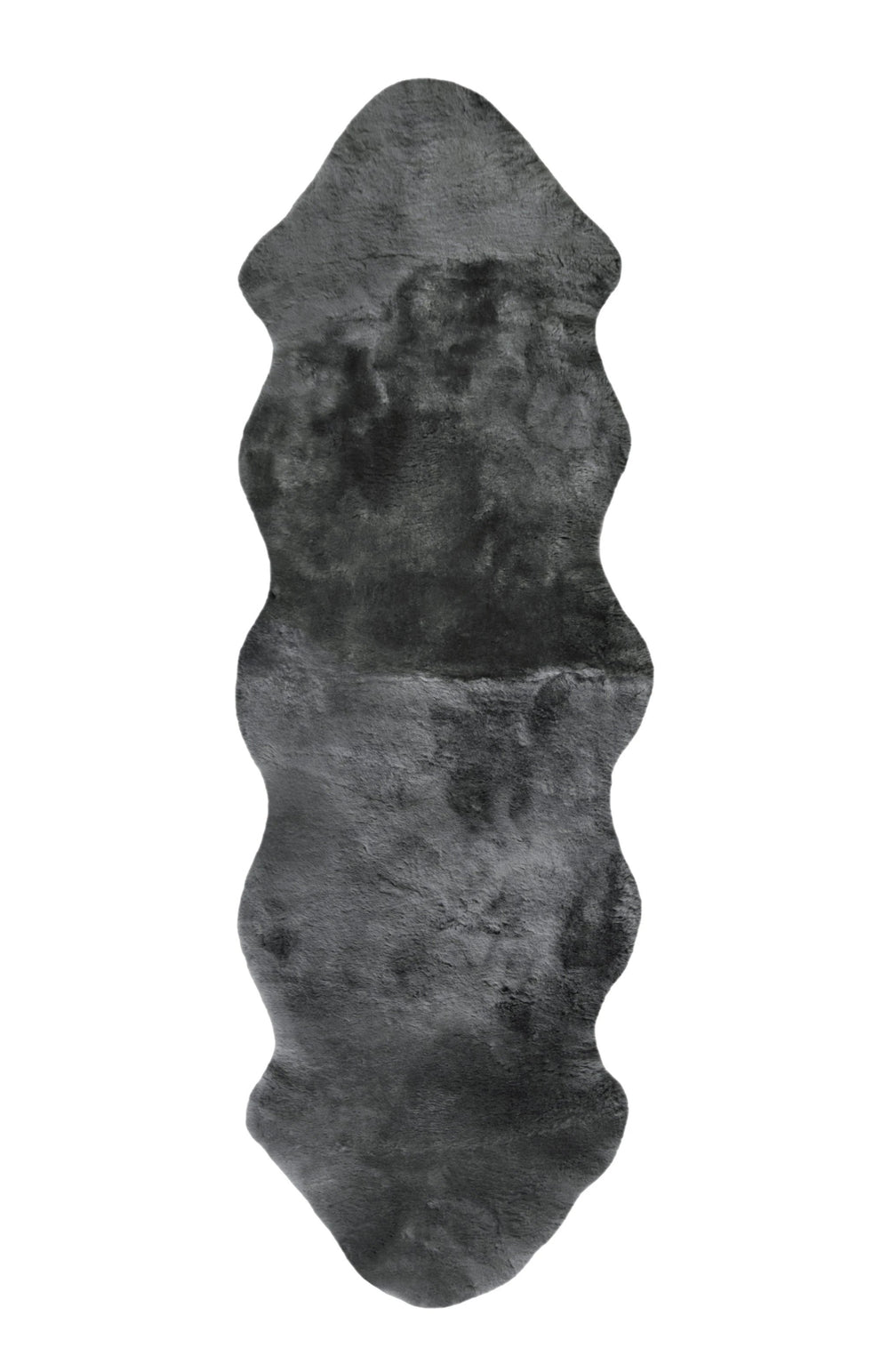 72" X 24" Charcoal Plain Weave Sheepskin Throw Blanket - Homeroots