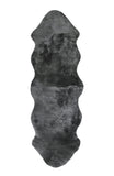 72" X 24" Charcoal Plain Weave Sheepskin Throw Blanket - Homeroots