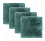 Set Of Four 17" X 17" Emerald Linen Solid Color Dining Chair Pad - Homeroots