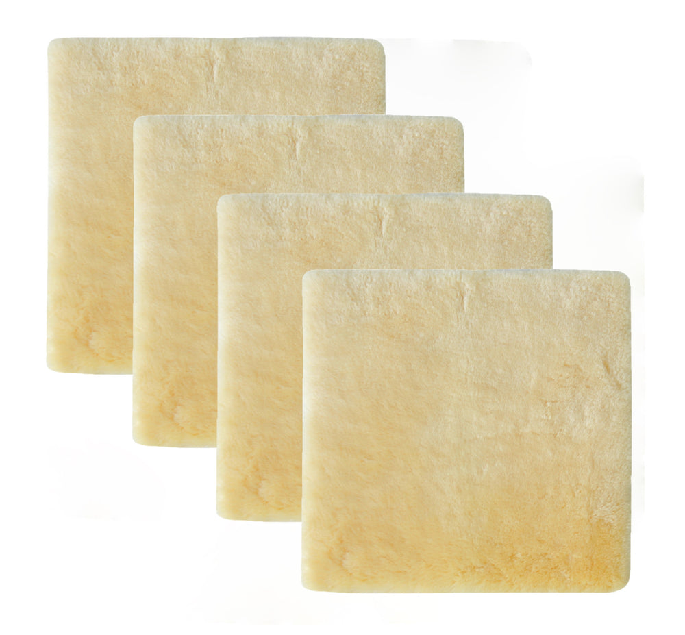 Set Of Four 17" X 17" Cornsilk Linen Solid Color Dining Chair Pad - Homeroots