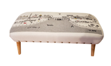 38" Cream Wool And Brown Ottoman - Homeroots - Flyclothing LLC