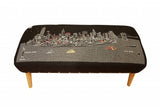 38" Gray Wool And Brown Ottoman - Homeroots - Flyclothing LLC