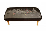 38" Gray Wool And Brown Ottoman - Homeroots - Flyclothing LLC