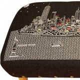 38" Gray Wool And Brown Ottoman - Homeroots - Flyclothing LLC