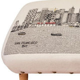 38" Cream Wool And Brown Ottoman - Homeroots - Flyclothing LLC