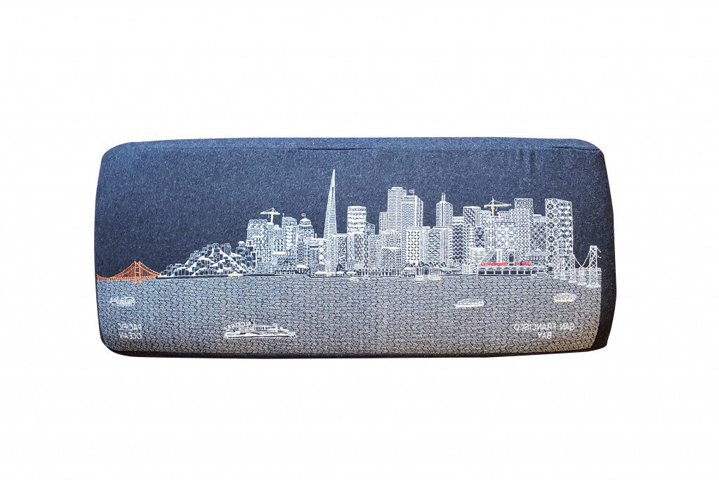 38" Gray Wool And Brown Ottoman - Homeroots - Flyclothing LLC