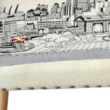 38" Cream Wool And Brown Ottoman - Homeroots - Flyclothing LLC