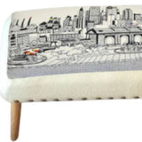 38" Cream Wool And Brown Ottoman - Homeroots - Flyclothing LLC