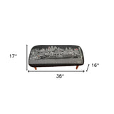 38" Black Wool And Brown Ottoman - Homeroots - Flyclothing LLC