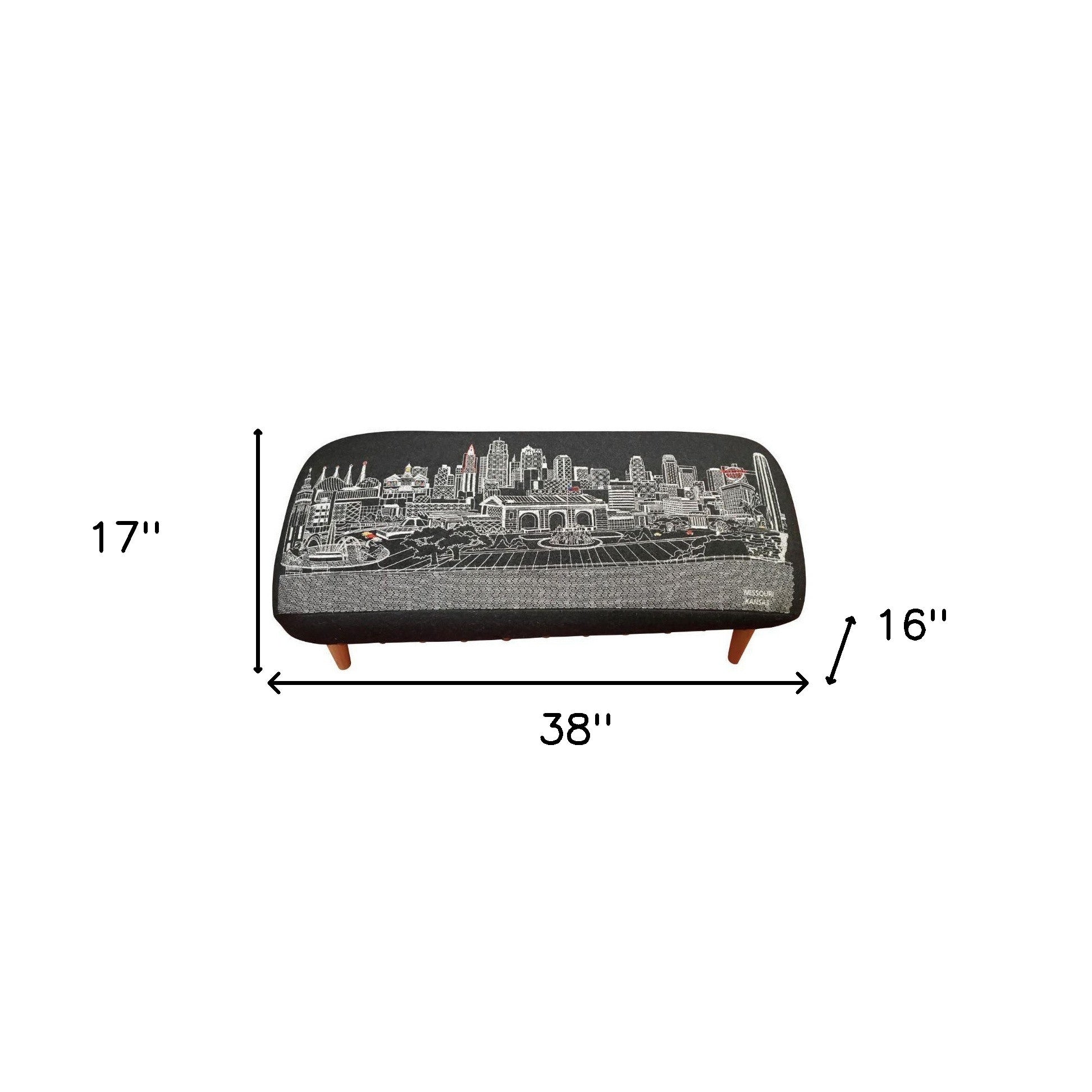 38" Black Wool And Brown Ottoman - Homeroots - Flyclothing LLC