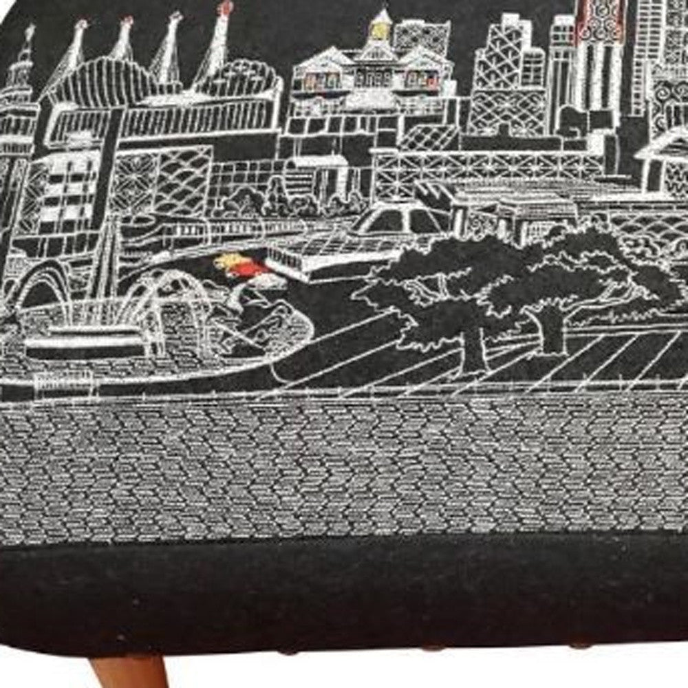 38" Black Wool And Brown Ottoman - Homeroots - Flyclothing LLC