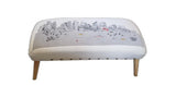 38" Cream Wool And Brown Ottoman - Homeroots - Flyclothing LLC