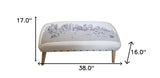 38" Cream Wool And Brown Ottoman - Homeroots - Flyclothing LLC