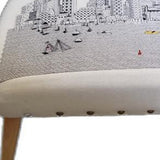 38" Cream Wool And Brown Ottoman - Homeroots - Flyclothing LLC