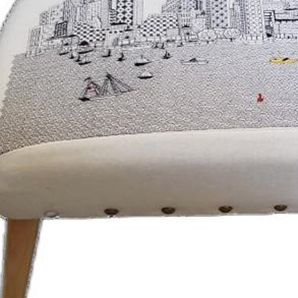 38" Cream Wool And Brown Ottoman - Homeroots - Flyclothing LLC