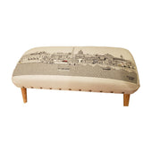 38" Cream Wool And Brown Ottoman - Homeroots - Flyclothing LLC