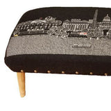 38" Gray Wool And Brown Ottoman - Homeroots - Flyclothing LLC
