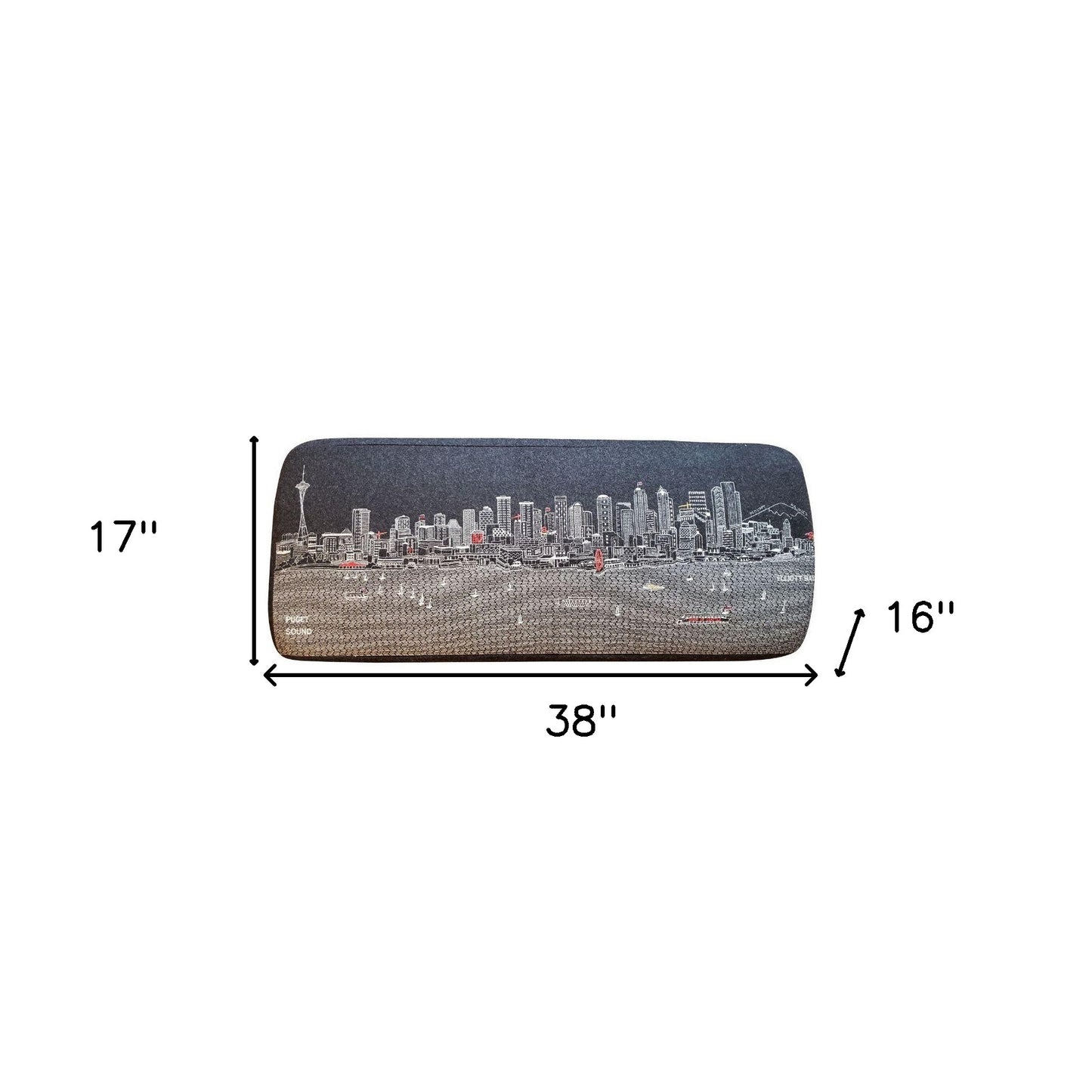38" Gray Wool And Brown Ottoman - Homeroots - Flyclothing LLC