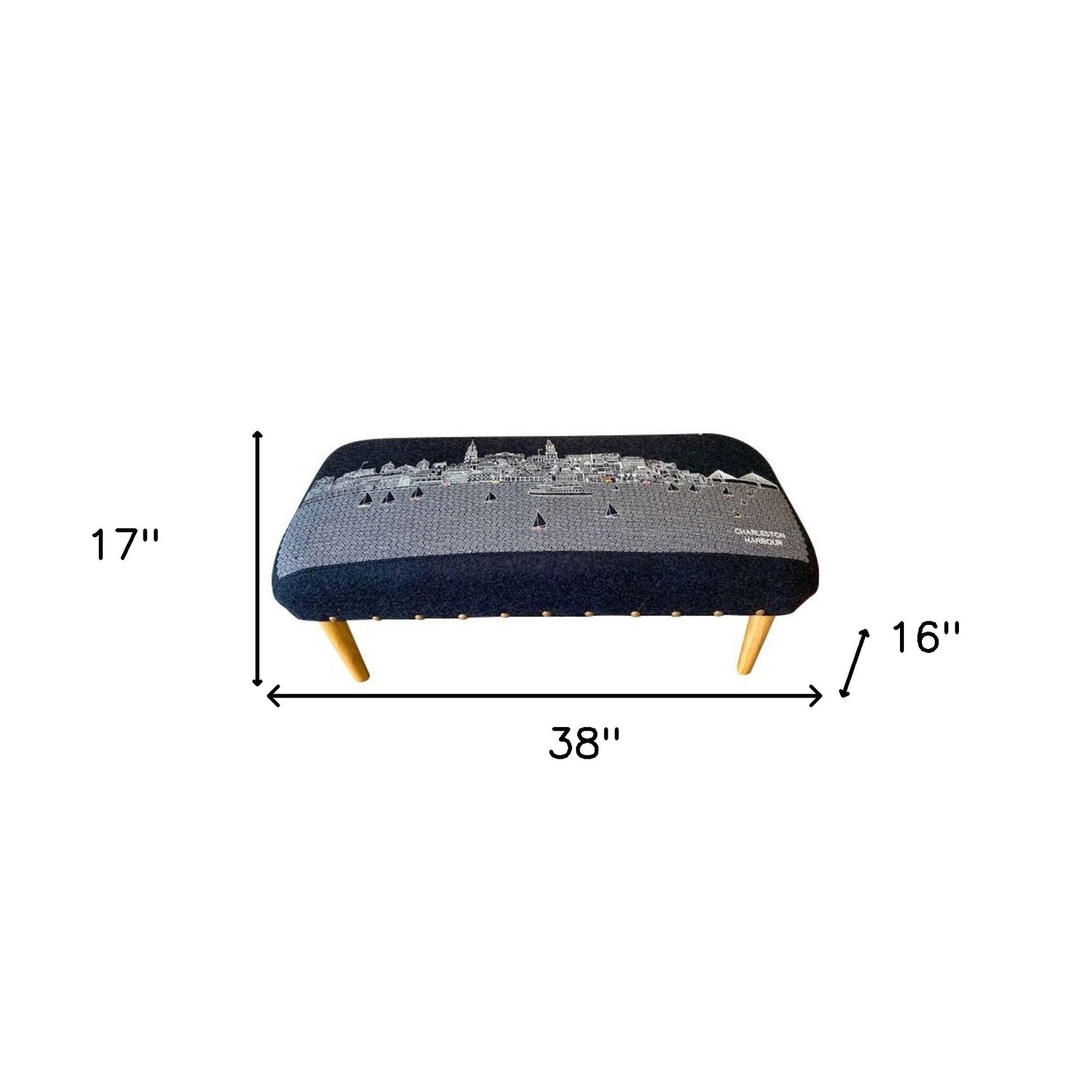 38" Gray Wool And Brown Ottoman - Homeroots - Flyclothing LLC