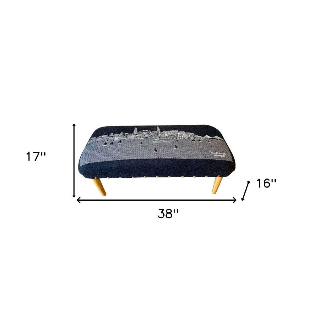 38" Gray Wool And Brown Ottoman - Homeroots - Flyclothing LLC