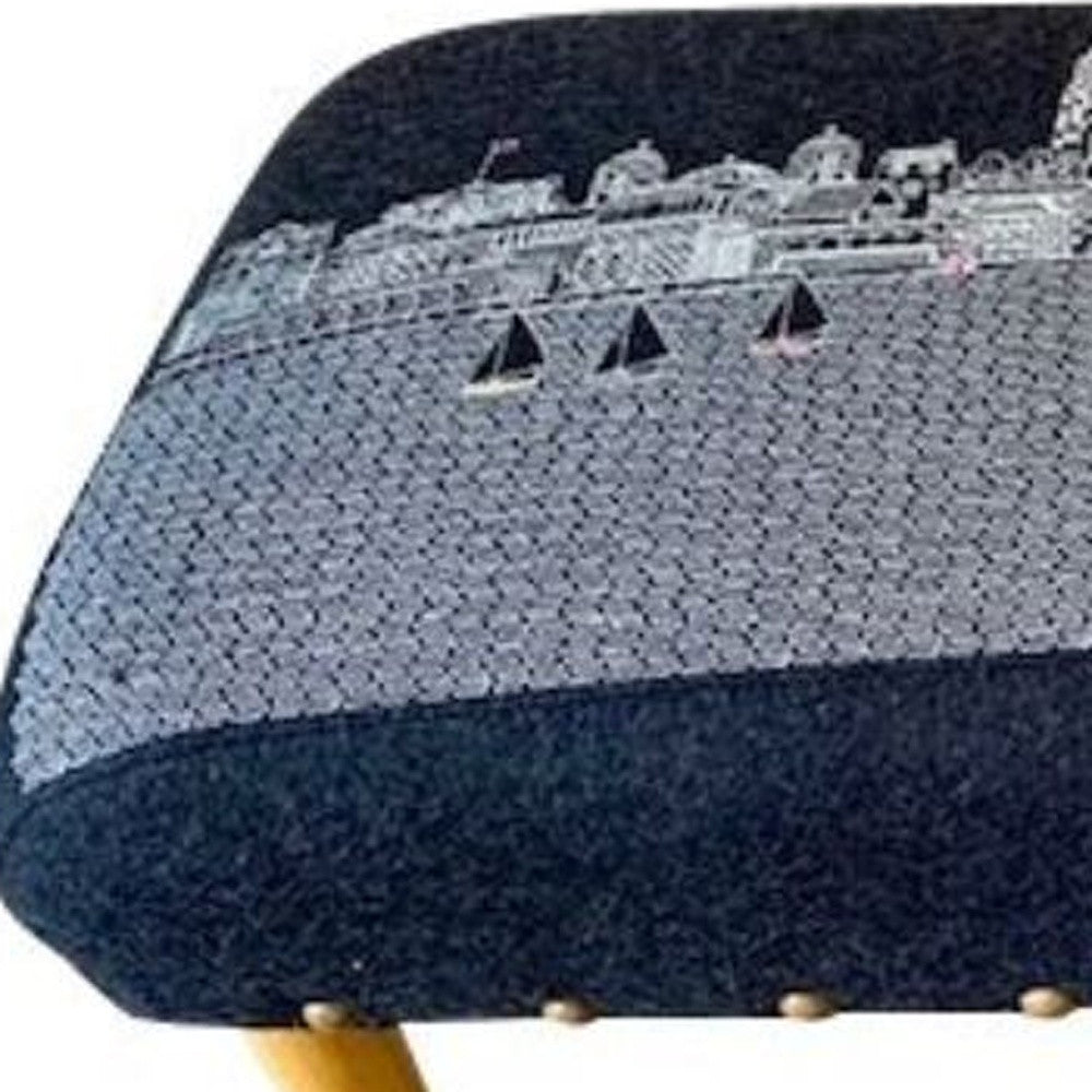 38" Gray Wool And Brown Ottoman - Homeroots - Flyclothing LLC