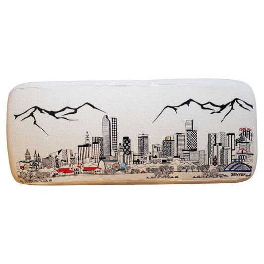 38" Cream Wool And Brown Ottoman - Homeroots