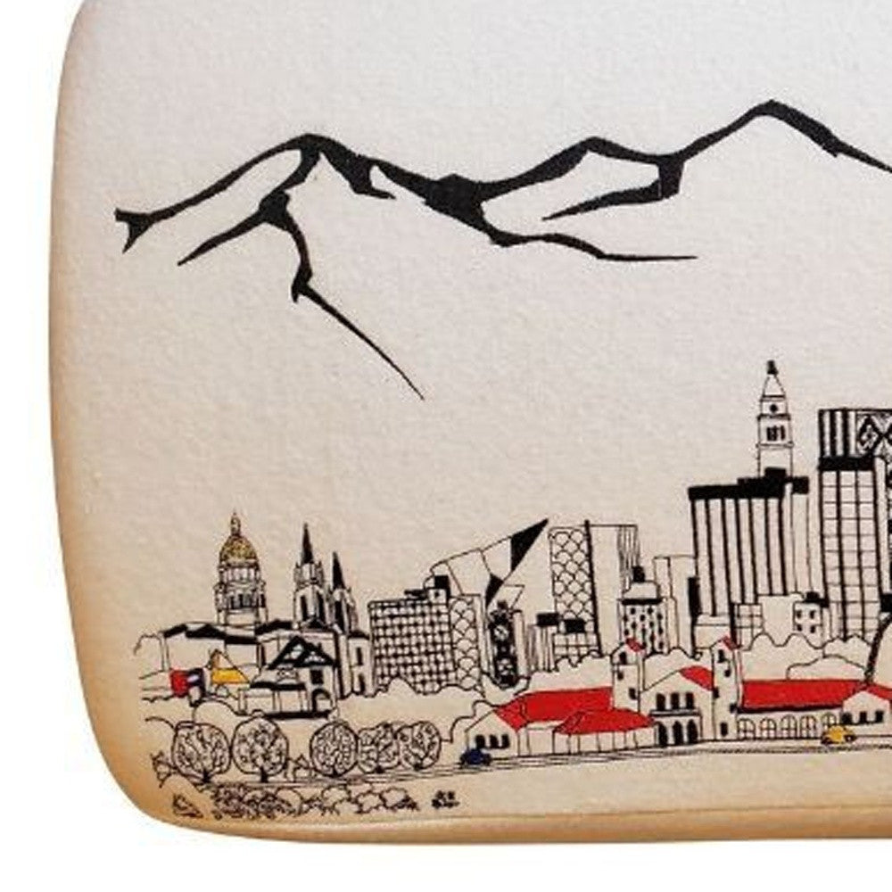 38" Cream Wool And Brown Ottoman - Homeroots - Flyclothing LLC