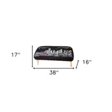 38" Gray Wool And Brown Ottoman - Homeroots - Flyclothing LLC
