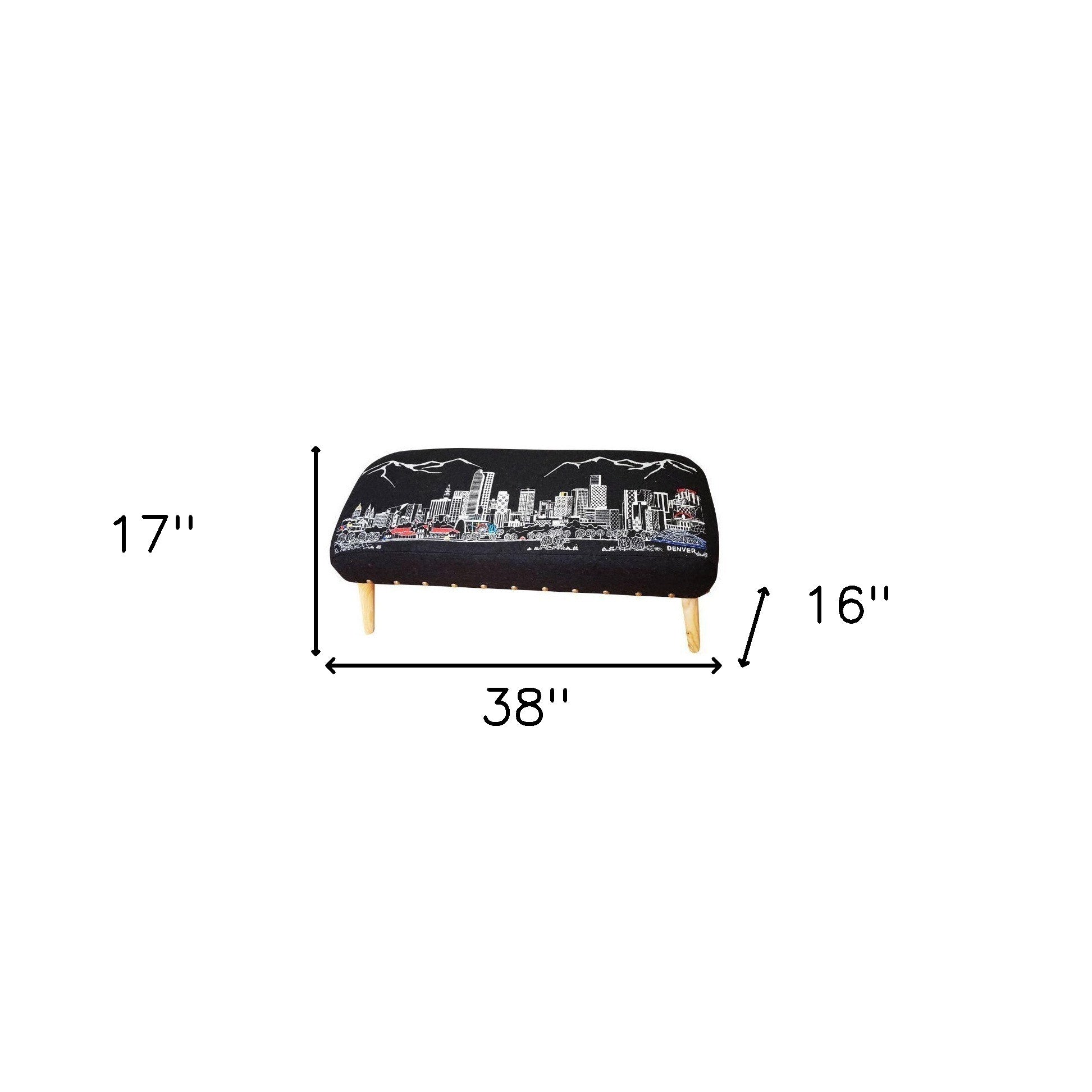 38" Gray Wool And Brown Ottoman - Homeroots - Flyclothing LLC