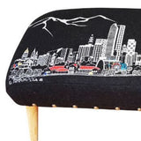 38" Gray Wool And Brown Ottoman - Homeroots - Flyclothing LLC