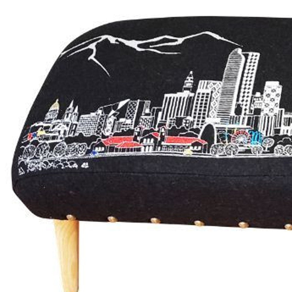 38" Gray Wool And Brown Ottoman - Homeroots - Flyclothing LLC