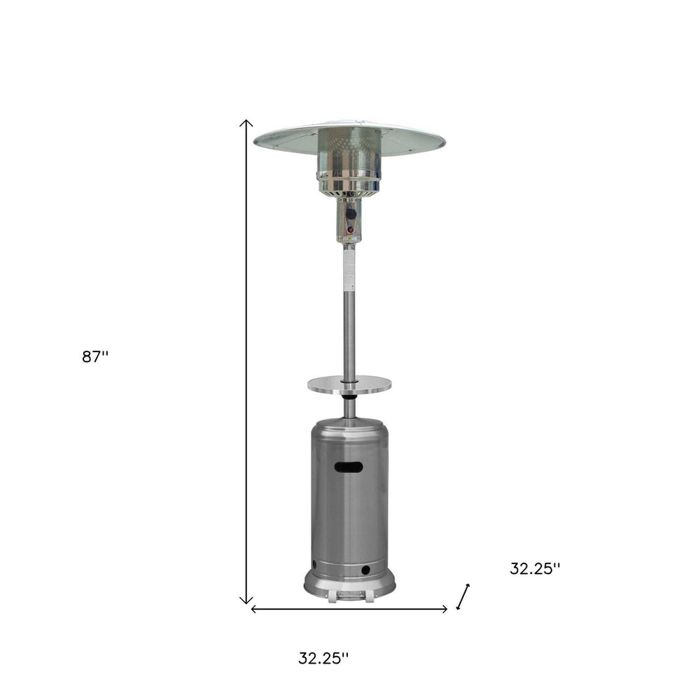 48000 BTU Silver Steel Propane Cylindrical Pole Standing Patio Heater - Homeroots - Flyclothing LLC