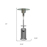 48000 BTU Silver Steel Propane Cylindrical Pole Standing Patio Heater - Homeroots - Flyclothing LLC