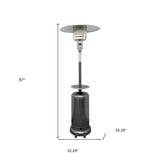 48000 BTU Silver Steel Propane Cylindrical Pole Standing Patio Heater - Homeroots - Flyclothing LLC