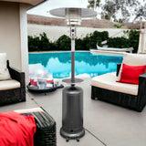 48000 BTU Silver Steel Propane Cylindrical Pole Standing Patio Heater - Homeroots