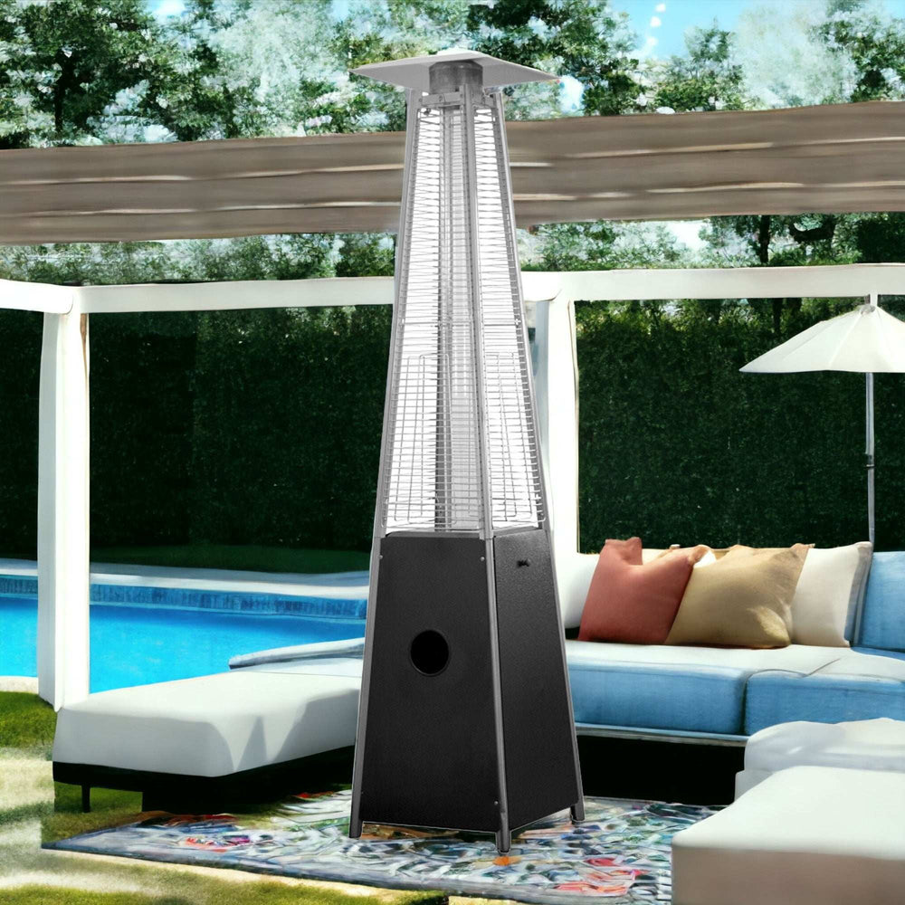 41000 BTU Black Steel Propane Triangular Pyramid Standing Patio Heater - Homeroots - Flyclothing LLC