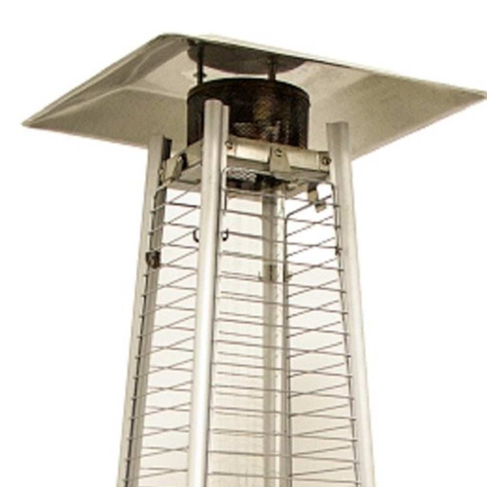 41000 BTU Silver Steel Propane Triangular Pyramid Standing Patio Heater - Homeroots - Flyclothing LLC