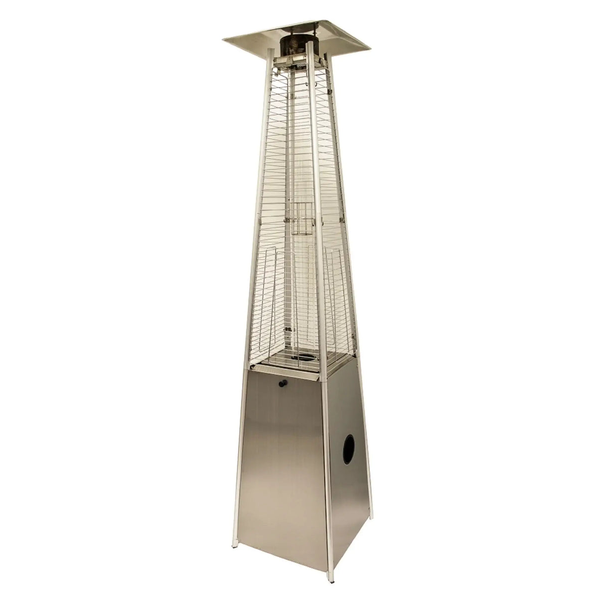 Triangular Heaters 41000 BTU Silver Steel Propane Triangular Pyramid Standing Patio Heate ...