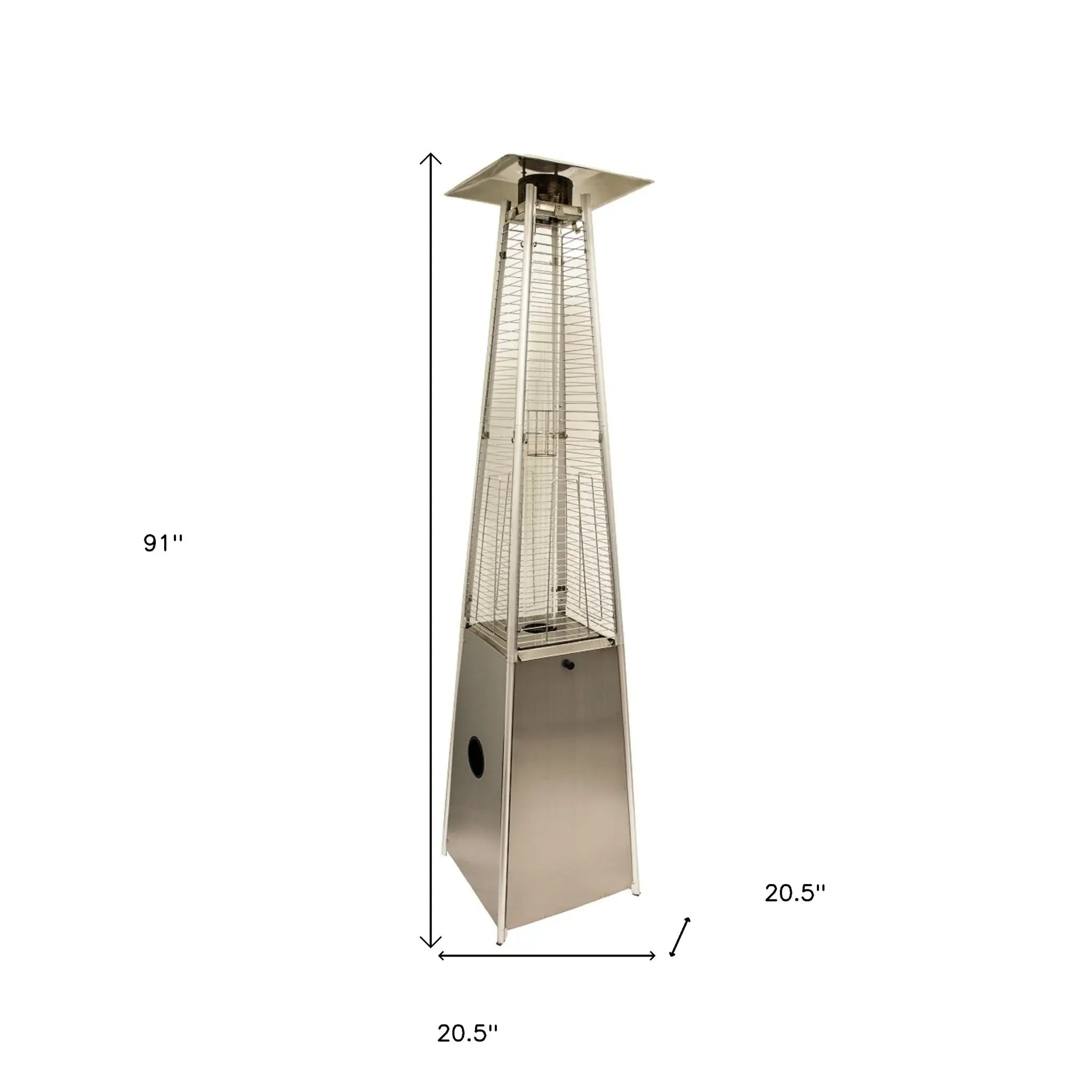 41000 BTU Silver Steel Propane Triangular Pyramid Standing Patio Heater - Homeroots - Flyclothing LLC