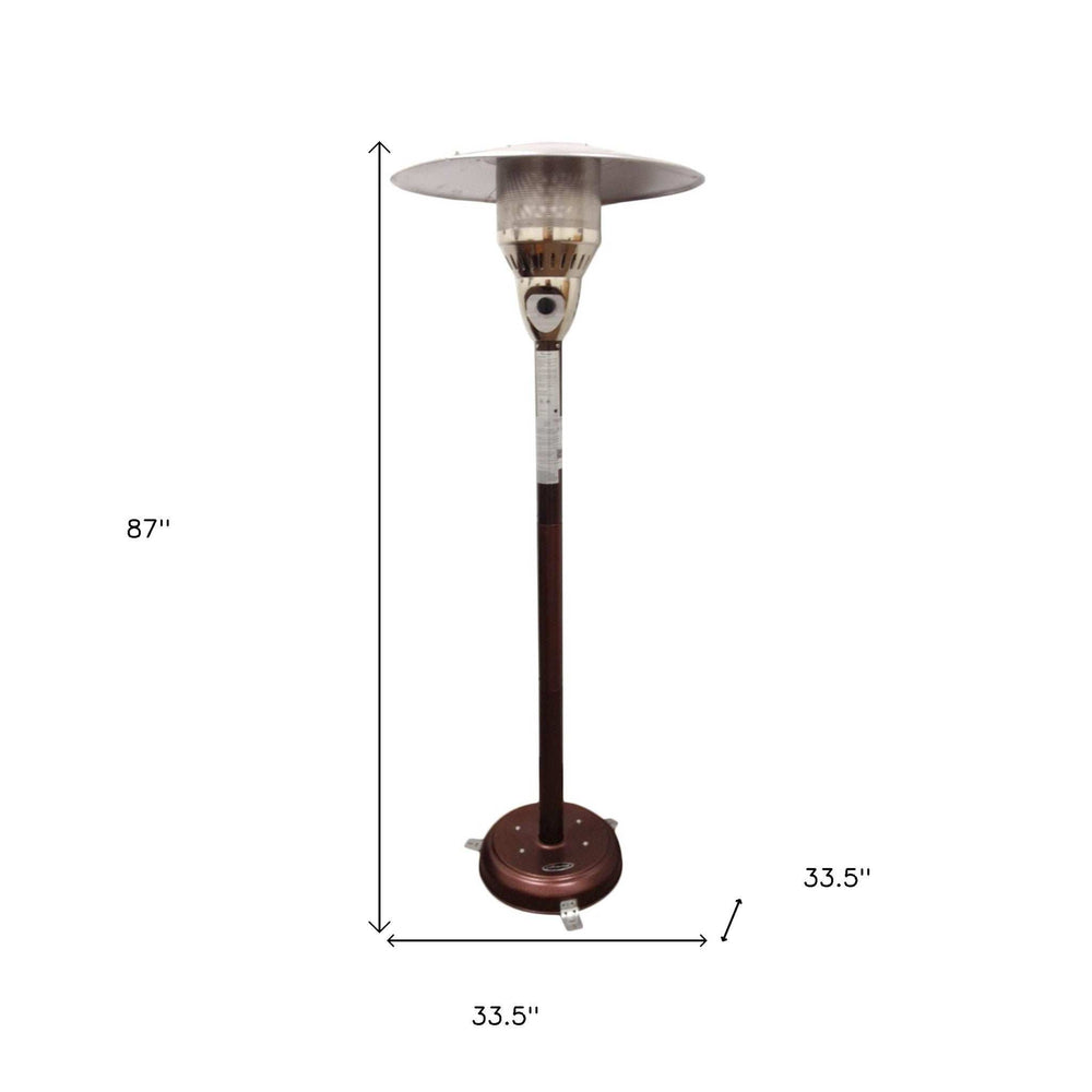 41000 BTU Bronze Steel Natural Gas Cylindrical Pole Standing Patio Heater - Homeroots - Flyclothing LLC