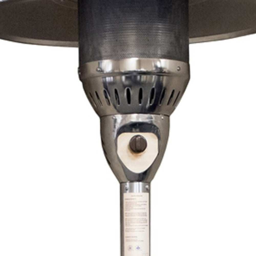 41000 BTU Silver Steel Natural Gas Cylindrical Pole Standing Patio Heater - Homeroots - Flyclothing LLC