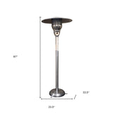 41000 BTU Silver Steel Natural Gas Cylindrical Pole Standing Patio Heater - Homeroots - Flyclothing LLC