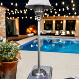 41000 BTU Silver Steel Natural Gas Cylindrical Pole Standing Patio Heater - Homeroots
