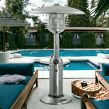 11000 BTU Silver Steel Propane Cylindrical Pole Tabletop Patio Heater - Homeroots - Flyclothing LLC