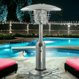 11000 BTU Silver Steel Propane Cylindrical Pole Tabletop Patio Heater - Homeroots - Flyclothing LLC