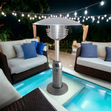 11000 BTU Silver Steel Propane Cylindrical Pole Tabletop Patio Heater - Homeroots - Flyclothing LLC