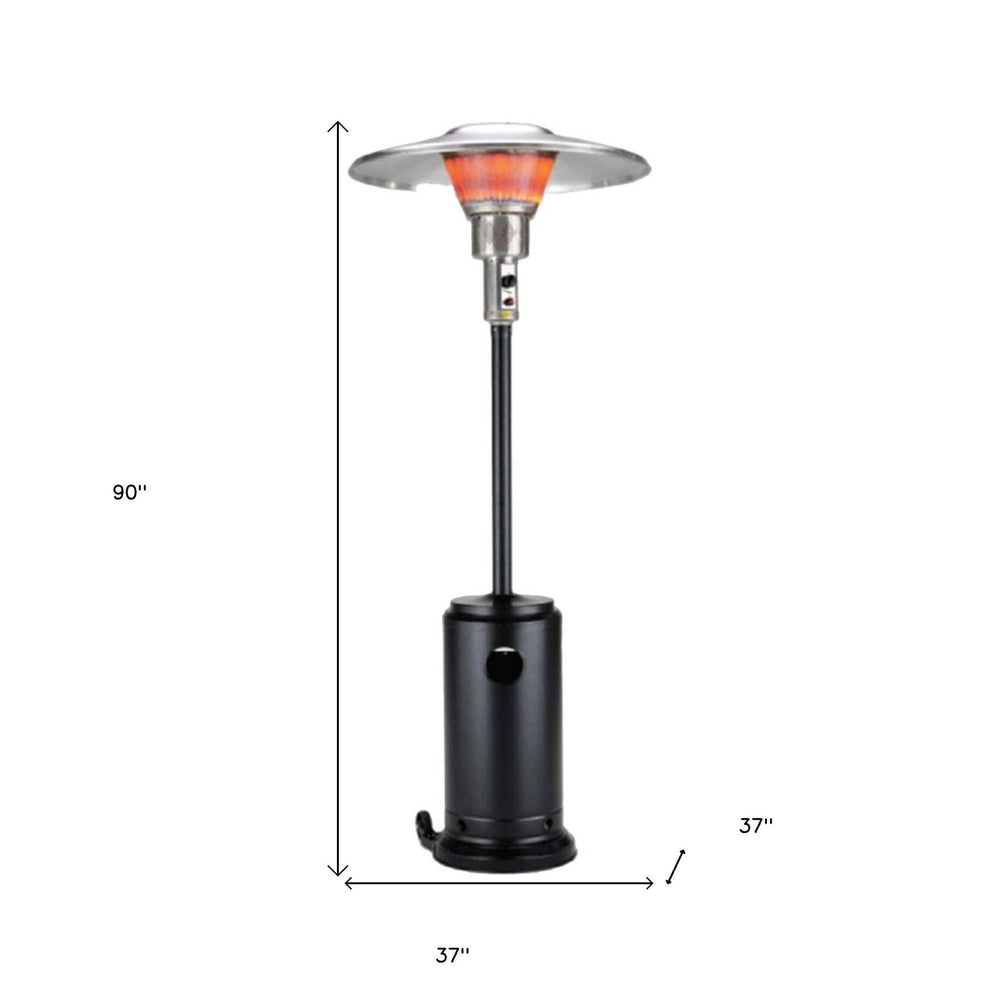 40000 BTU Black Steel Propane Cylindrical Pole Standing Patio Heater - Homeroots - Flyclothing LLC