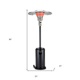 40000 BTU Black Steel Propane Cylindrical Pole Standing Patio Heater - Homeroots - Flyclothing LLC
