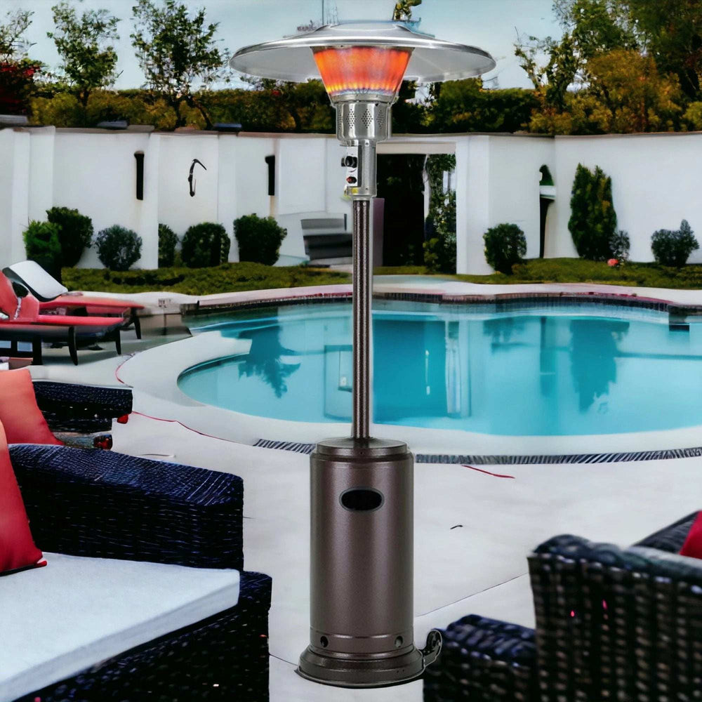 40000 BTU Bronze Steel Propane Cylindrical Pole Standing Patio Heater - Homeroots - Flyclothing LLC